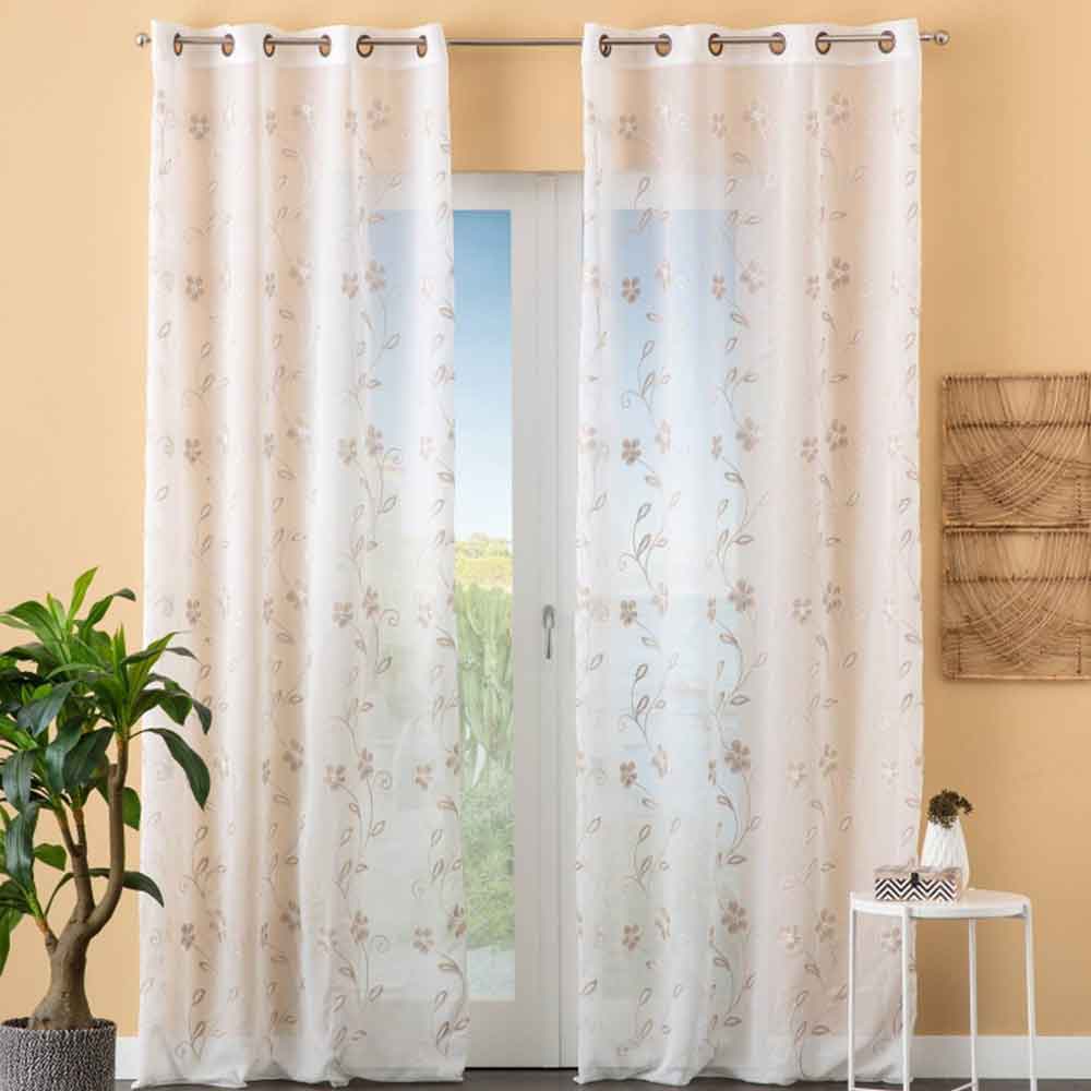 Carillo Home Linea Oro Tenda Margaret Con Borchie Colore Tortora