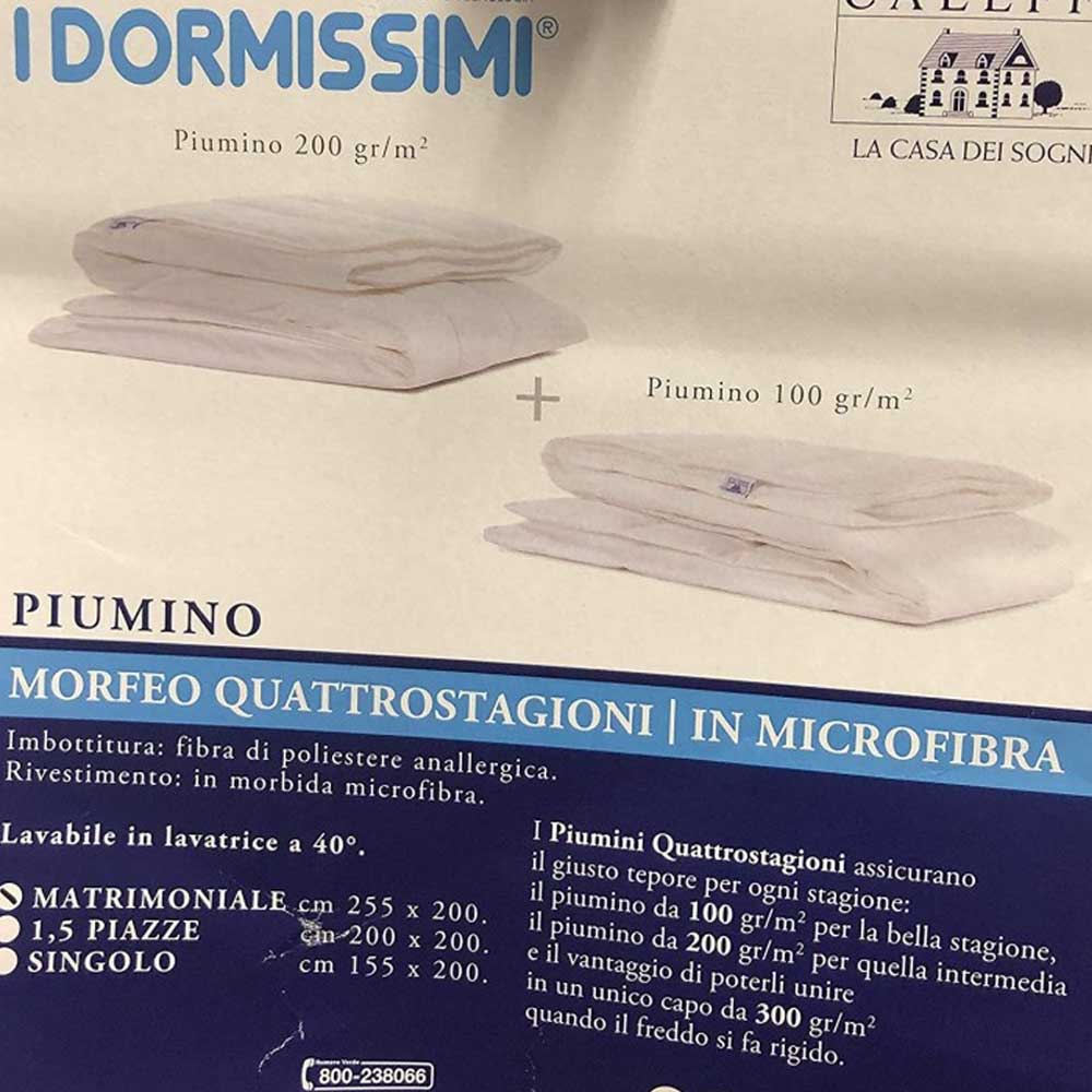 Acquista online Caleffi I Dormissimi Piumino Letto Matrimoniale Morfeo 4  Stagioni In Microfibra Bianco