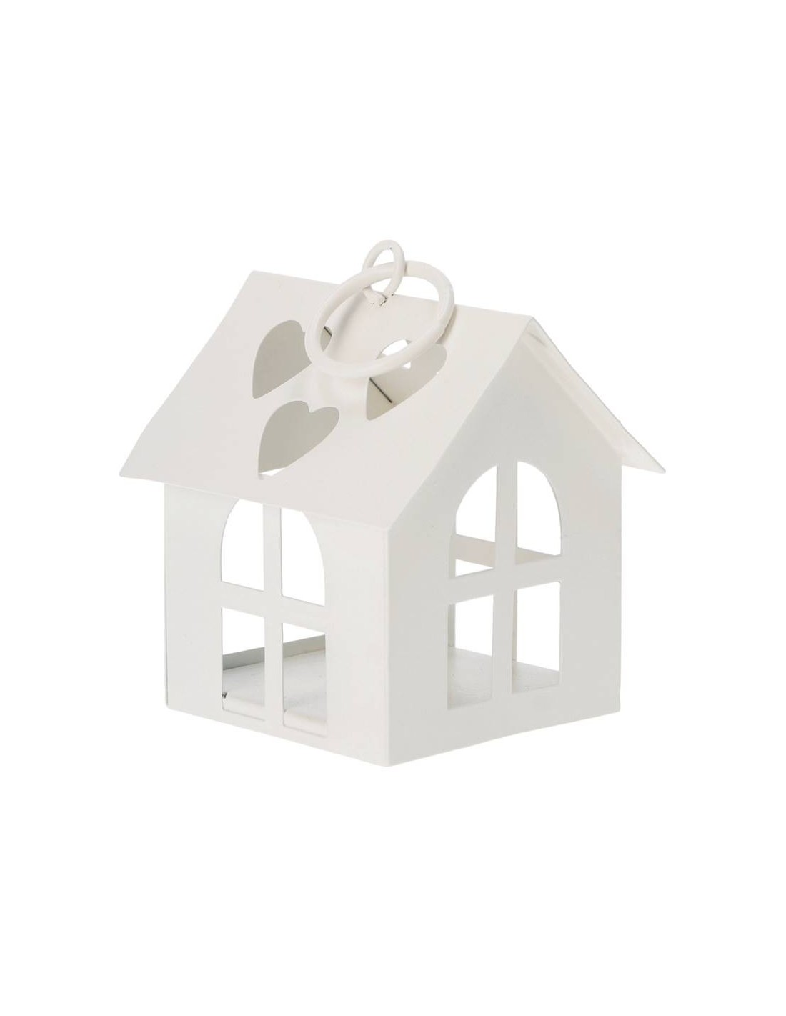 Relaxdays Casetta Portacandele In Ceramica, Casa Luminosa Porta Tea Light Bianco 82290491