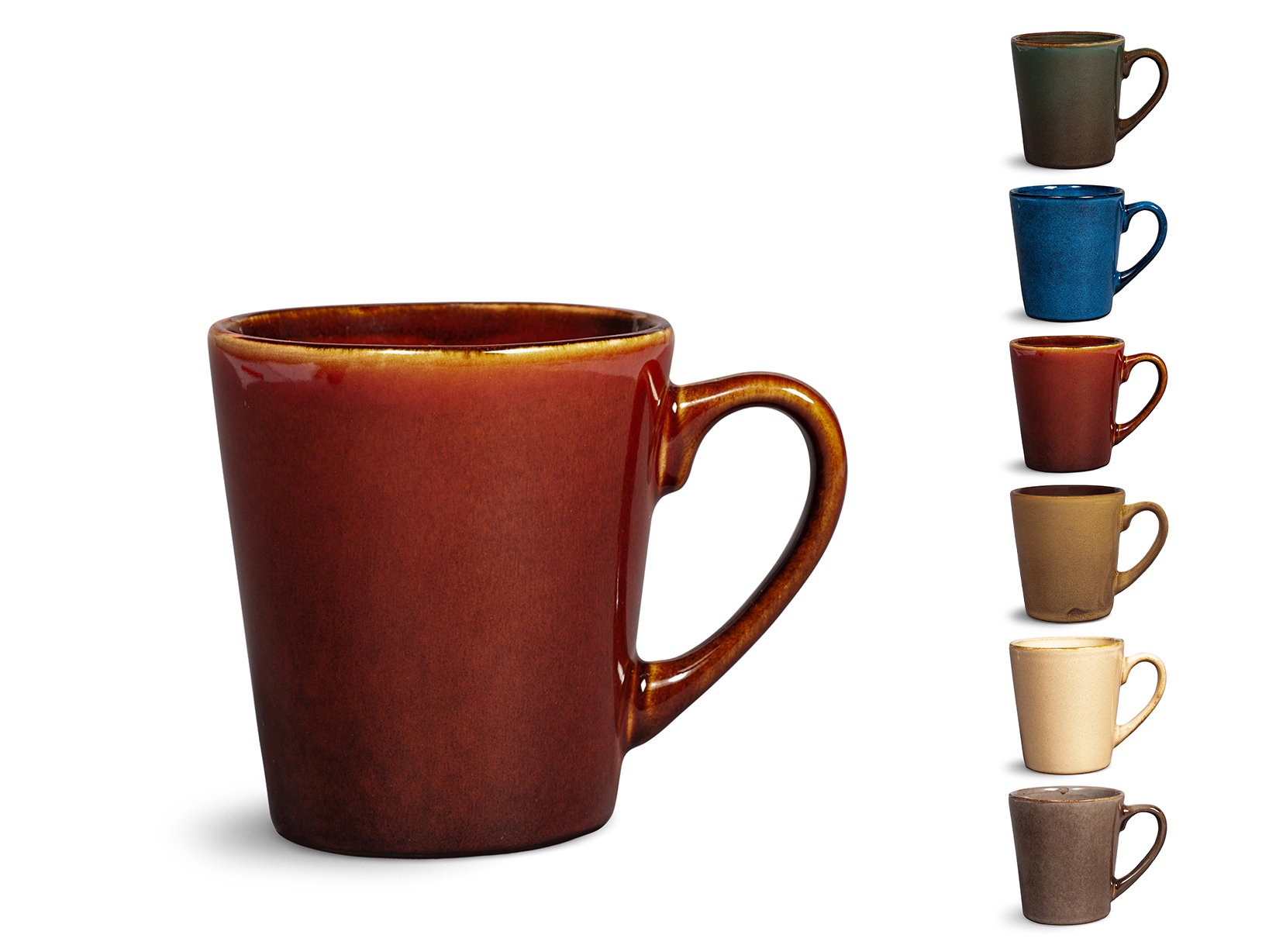 Set 6 Tazze Da Tè In Stoneware H&H Vhera - Capacità 220cc, Design Bianco E Nero - Foto 5