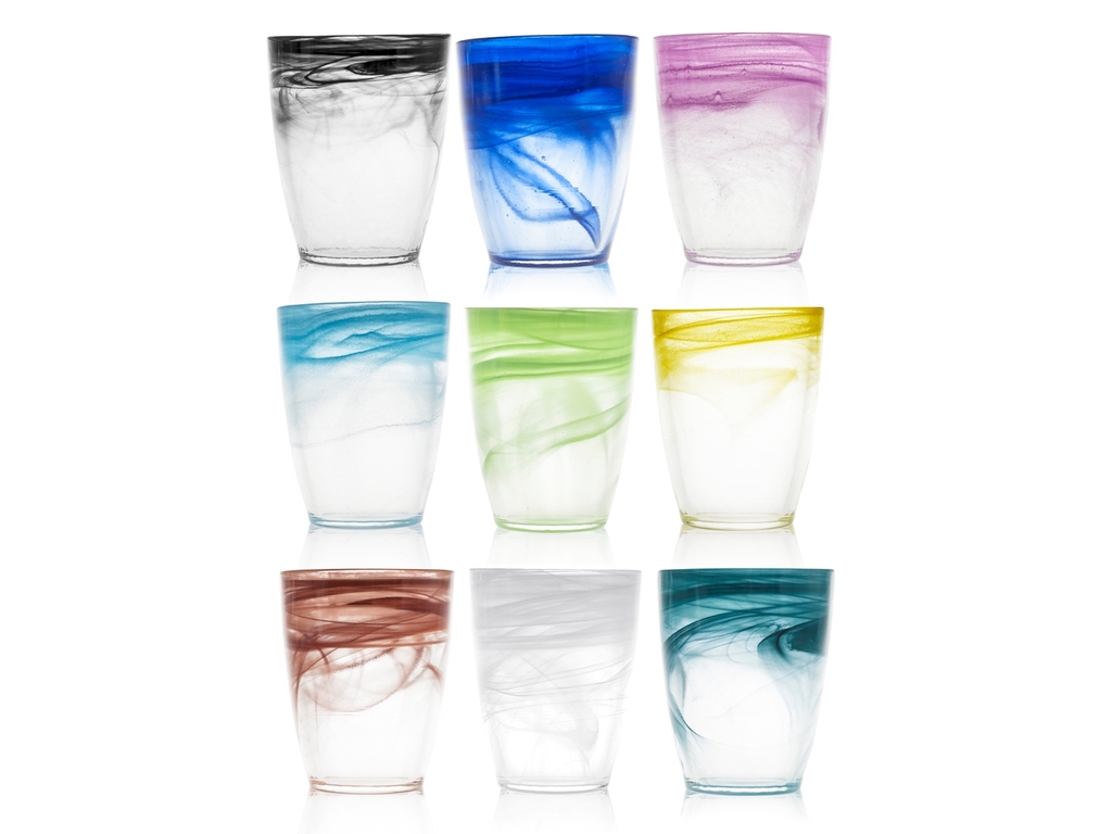 H&H Set 6 Verres Alabastro En Verre Bleu - Collection Colorée Pour Table Élégante