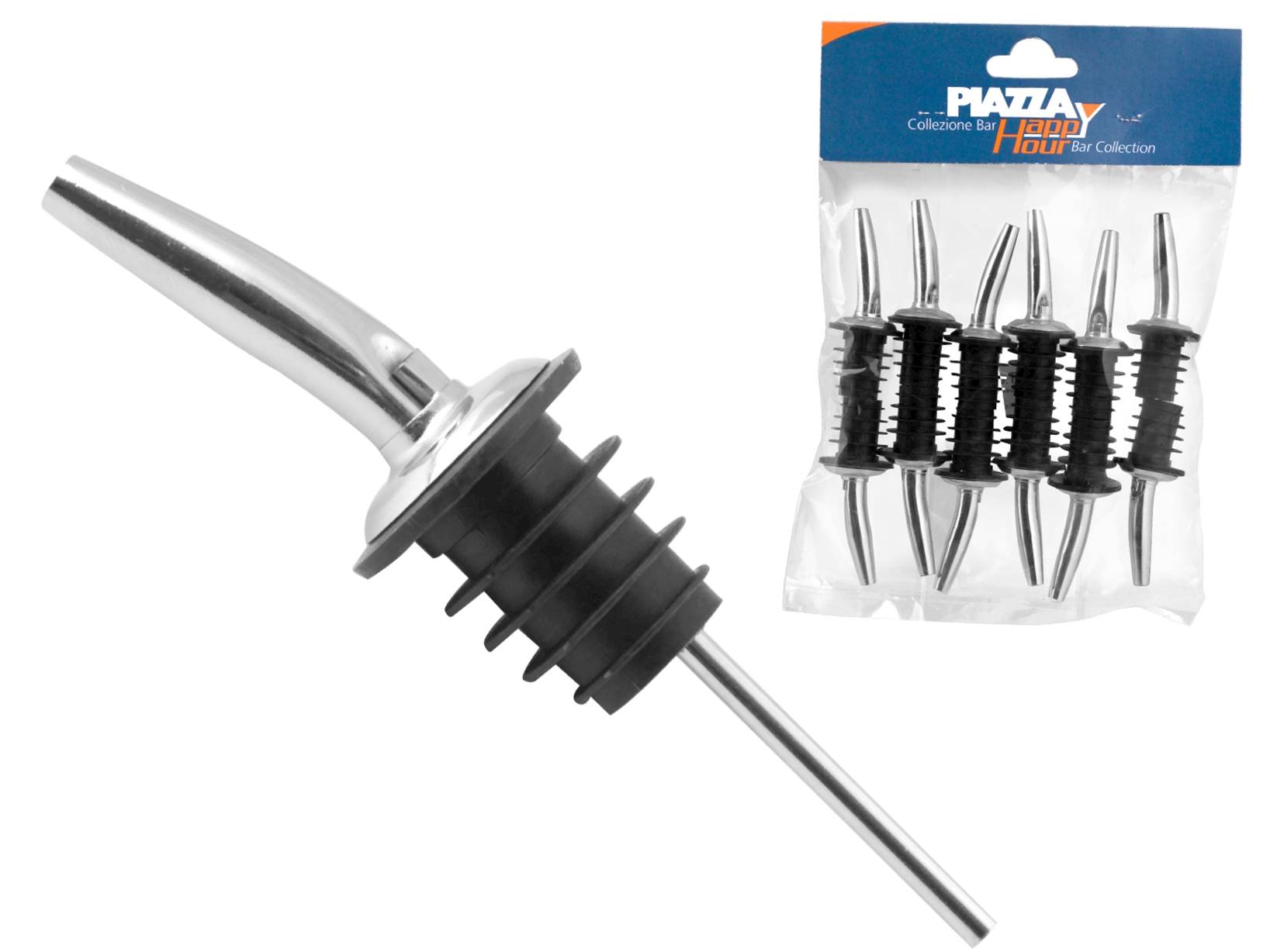 YIFLorine TANG Versatori In Acciaio Inox,6 Pezzi Stainless Steel Liquor Pourer Versatore da Bottiglia con Tappo Versatori Cocktail Metal per Liquore Olio Cocktail Vino Succo Sciroppo Aceto
