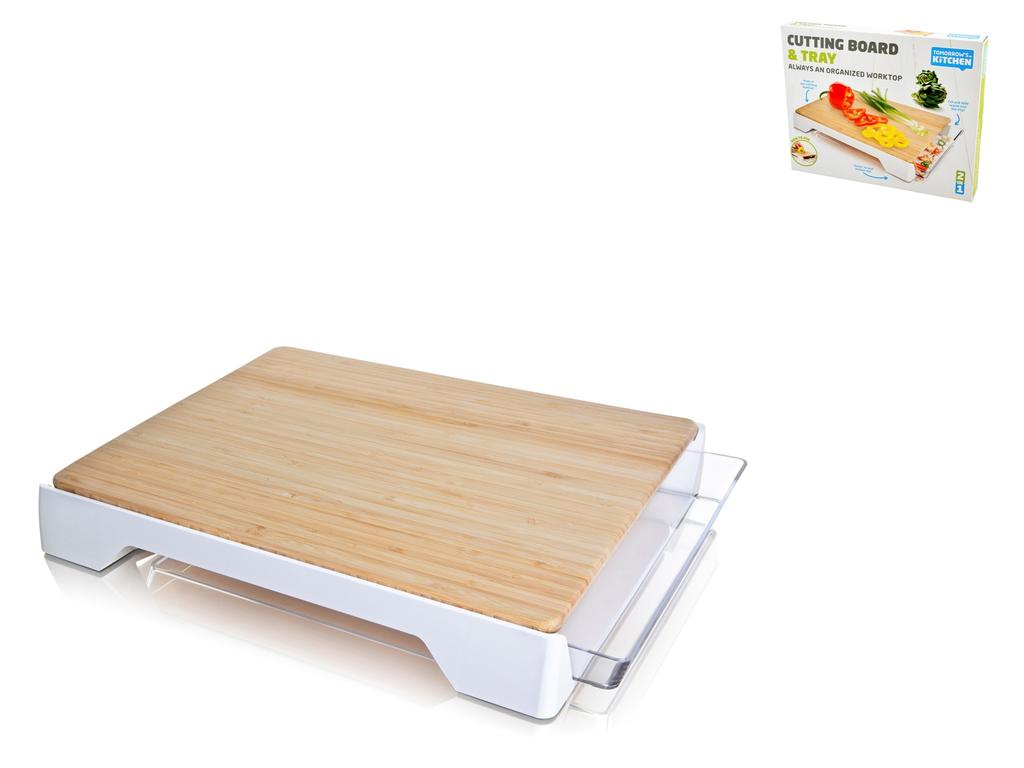 TOMORROW'S KITCHEN Tagliere In Bamboo Con Set Bianco