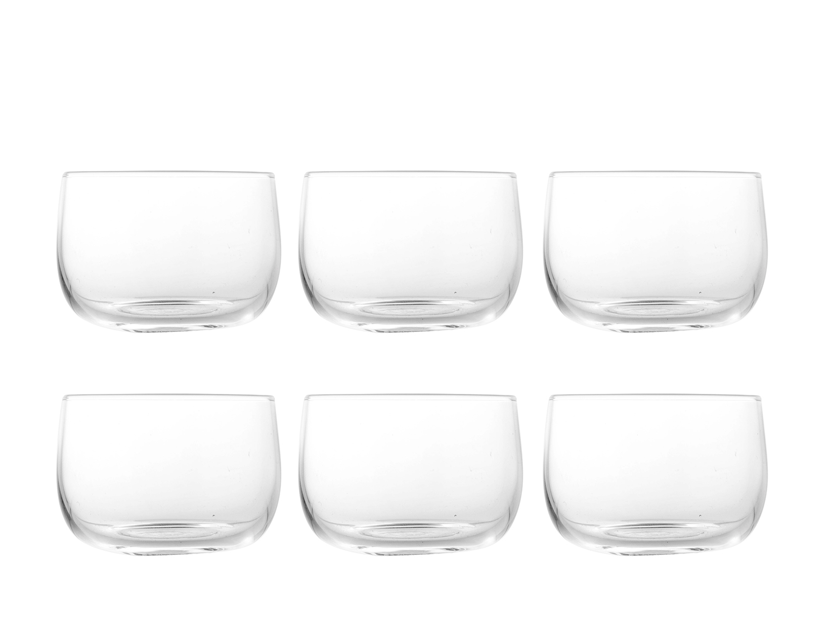 H&H Set 6 Porta Candele Tealight In Vetro Trasparente