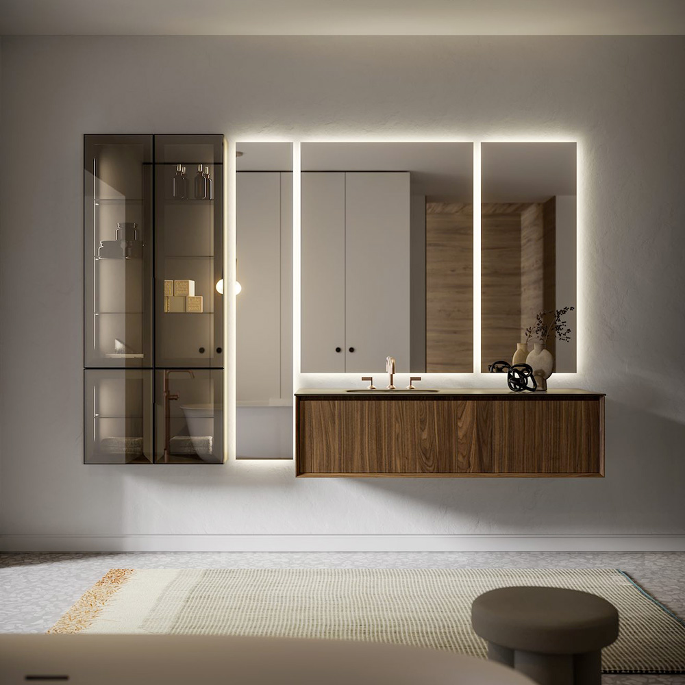 Kratos mobile completo arredo bagno in legno in diverse finiture - design 100% made in Italy L=100 cm/P=40 cm/H=54 cm (Shabby chic