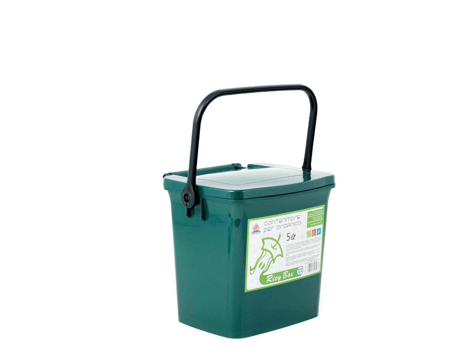 Home Ricybox Contenitore Umido con Coperchio, 10 Litro, Verde