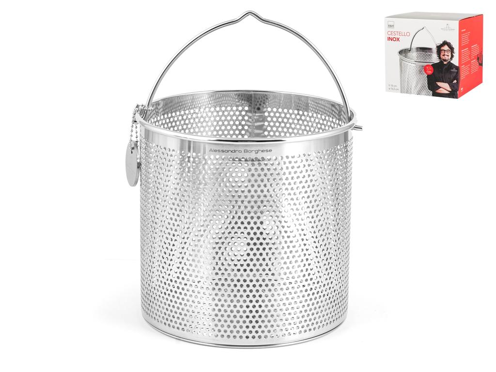 Cestello In Acciaio Inox Alessandro Borghese - Tondo 16.5x16 Cm Per Cucina Professionale - Foto 10