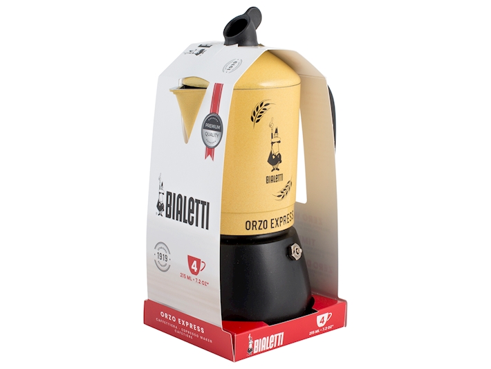 BIALETTI Caffettiera In Alluminio Orzo Express Giallo 4 Tazze