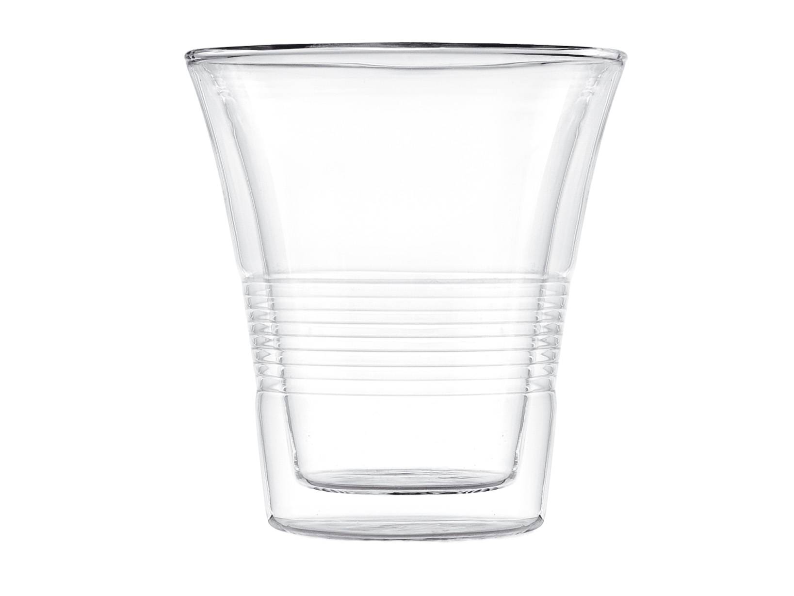 H&H Set 2 Bicchieri Termici In Borosilicato, 330 Ml, Trasparente