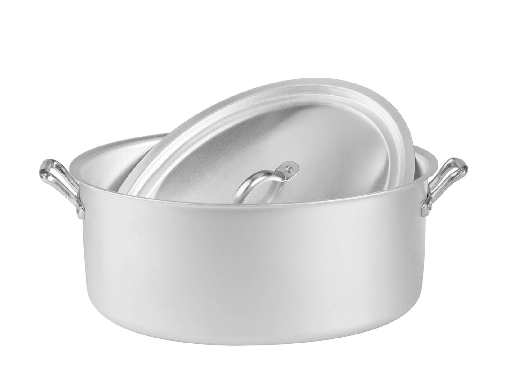 Casseruola Ovale In Alluminio Family Cookware Con Coperchio Cm30