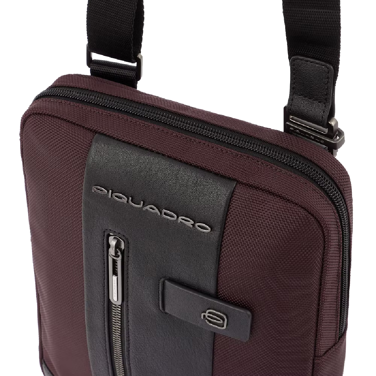 Portafoglio Piquadro Donna - Pelle E Tessuto Nero - Design Casual Con 10 Slot Carte