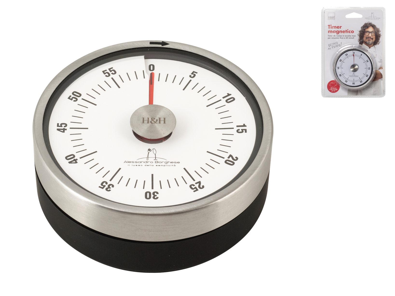 H&H Timer Cucina Meccanico Con Magnete Borghese Cm8