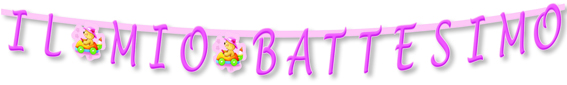 1 FESTONE LETTERE SAGOMATE ORSETTO BATTESIMO ROSA