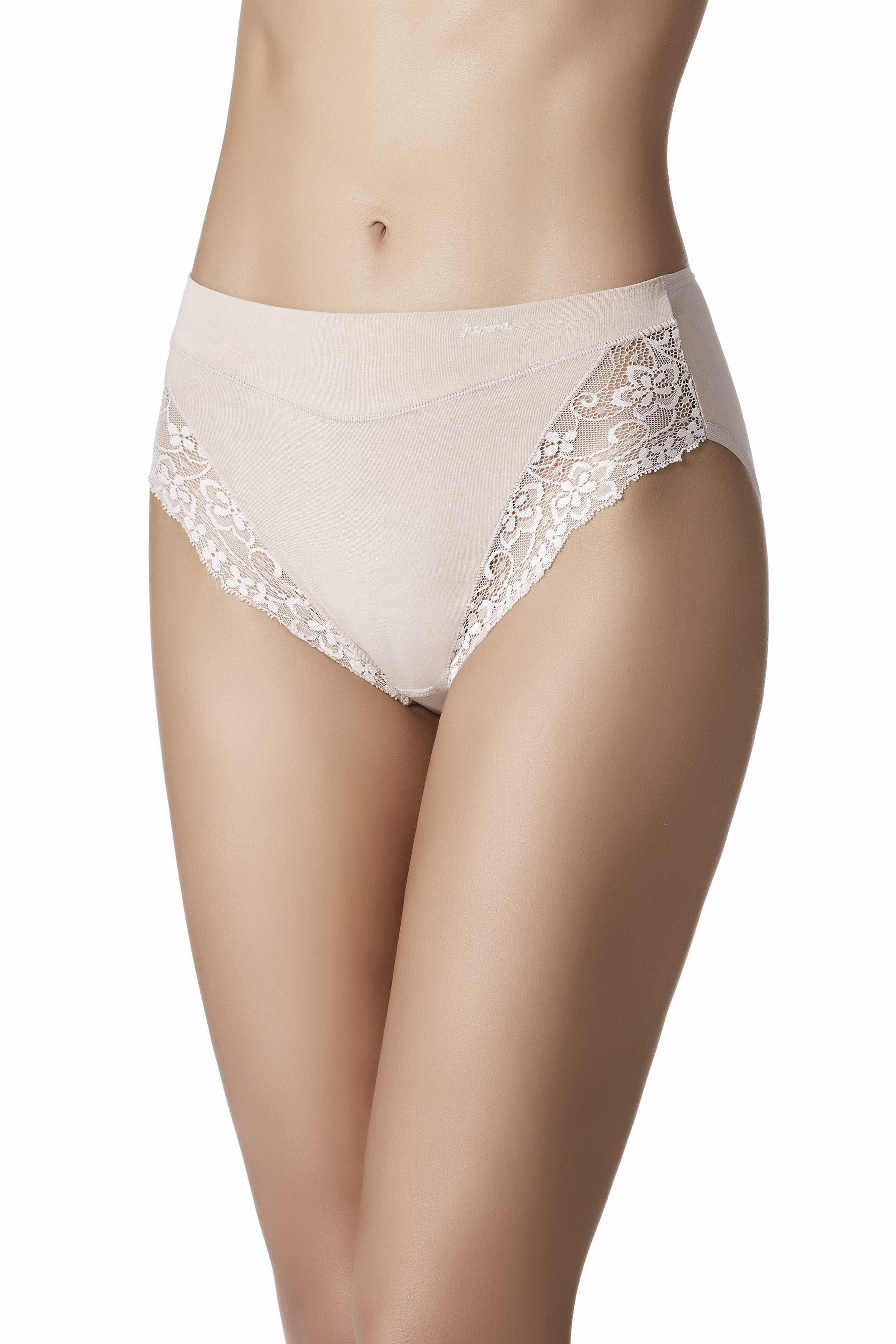 Slip Alto in Pizzo e Cotone