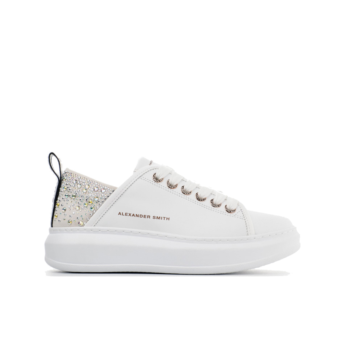 Sneakers bianche argento strass Alexander Smith DIGIE CALZATURE SNC