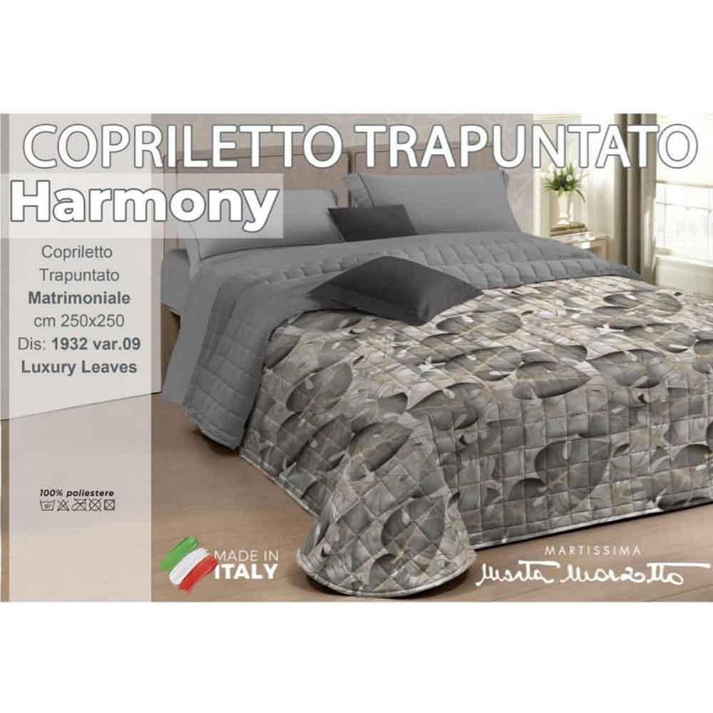 ELEGANTE COPRILETTO MATRIMONIALE 260x260 SPRING TAORMINA GRIGIO