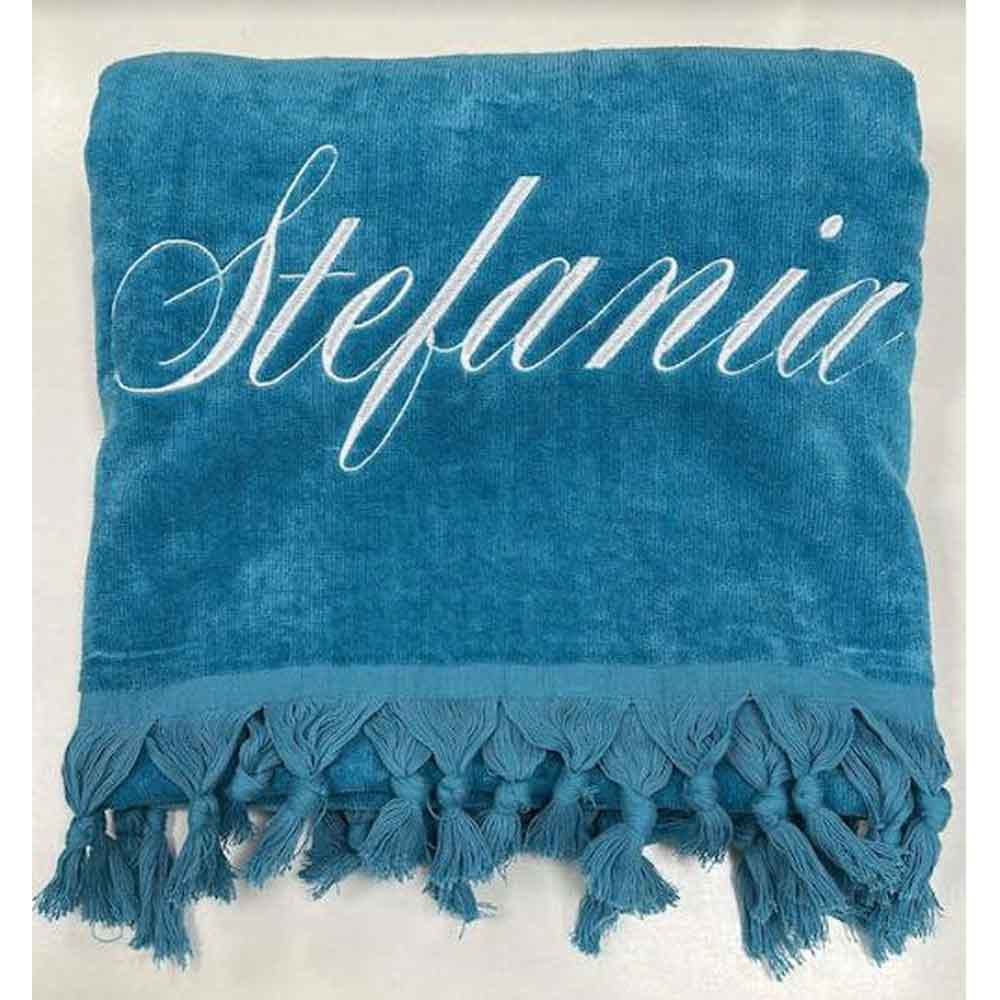 Acquista online Linea Blu Set Asciugamano Viso E Ospite Personalizzabile  Con Ricamo In Spugna 100% Cotone Colori Assortiti