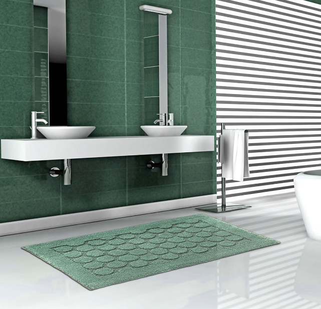 Tris Tappeto Bagno 50x80 Con Antiscivolo Linea Blu Hotello