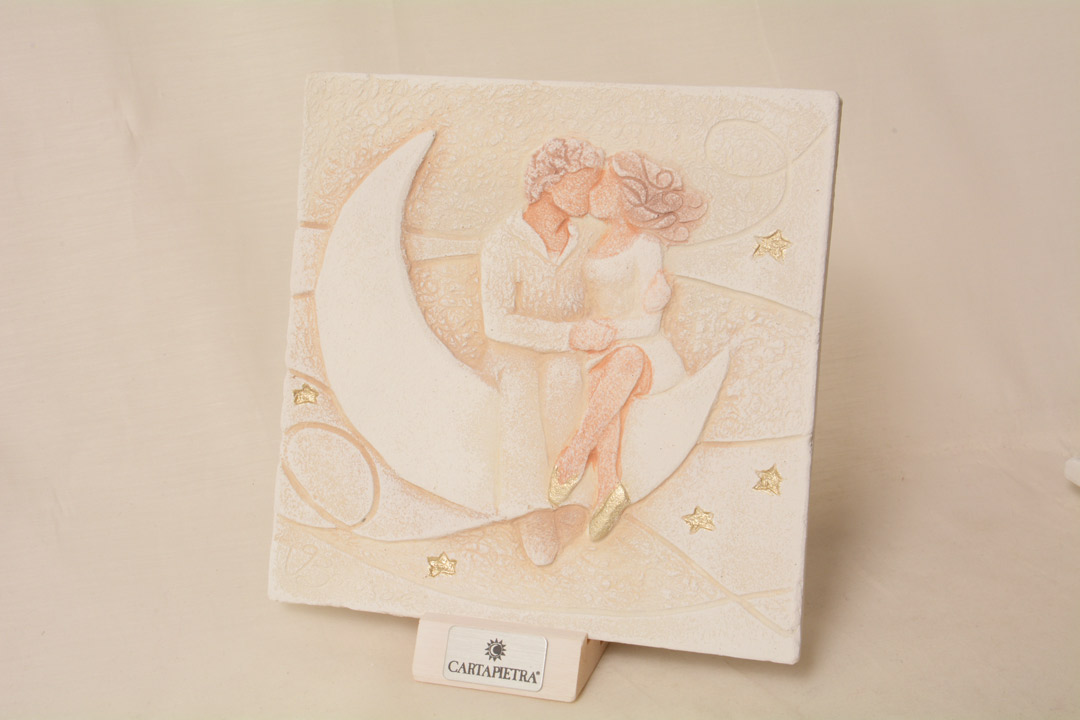 Cartapietra Quadretto Luna d'amore Gold 16x16 cm