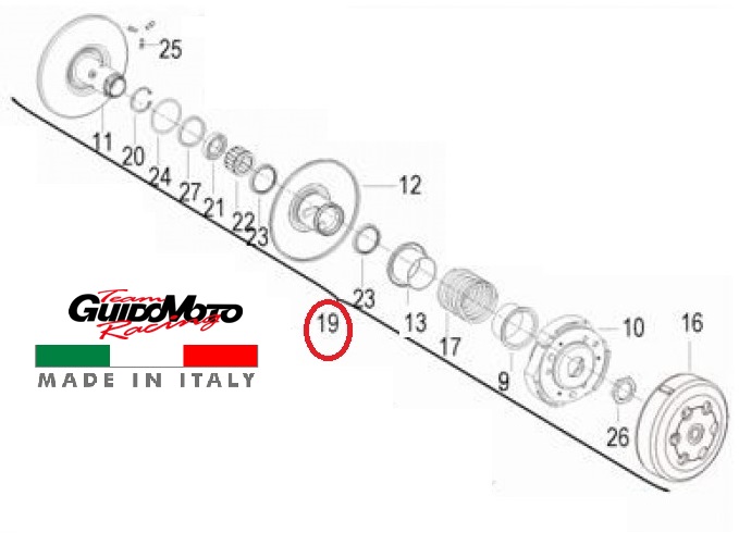 Bloccaggio Frizione Variatore 3 In 1 Minarelli 101 Octane - IP23969 - Foto 14