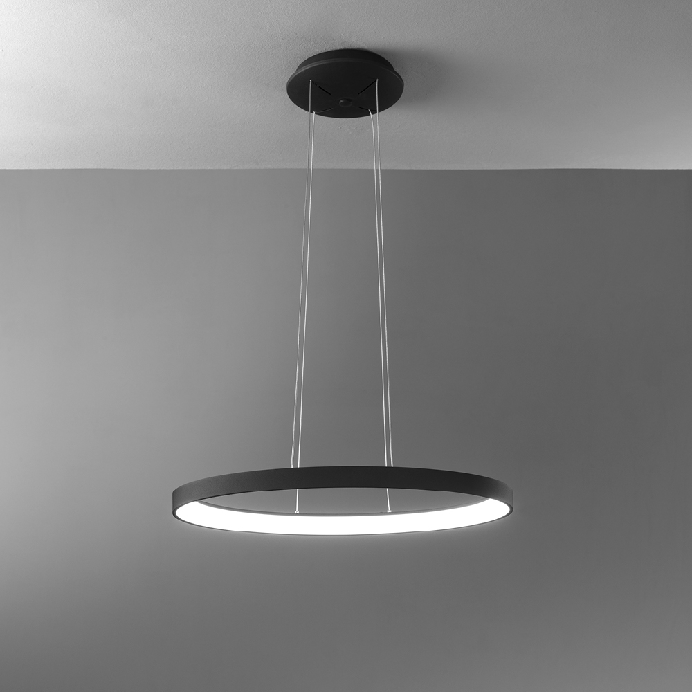 LIFERING-O SOSPENSIONE 60 NERO 40W 3000K - 4000K DIMMERABILE
