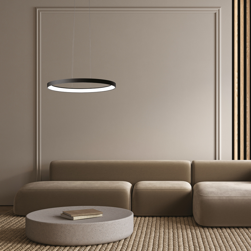 LIFERING-O SOSPENSIONE 60 NERO 40W 3000K - 4000K DIMMERABILE