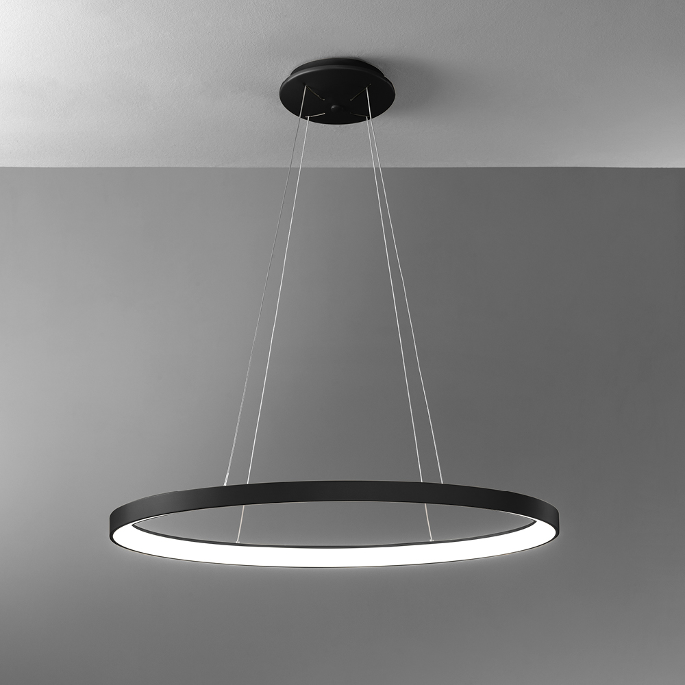 LIFERING-O SOSPENSIONE 80 NERO 50W 3000K - 4000K DIMMERABILE