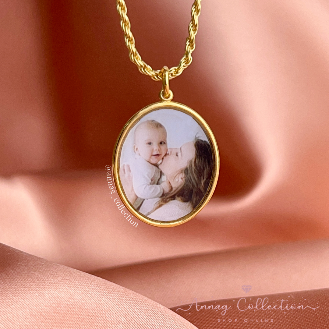Collane Ciondolo Ovale Con Foto in Argento 925 Da Donna Ragazze