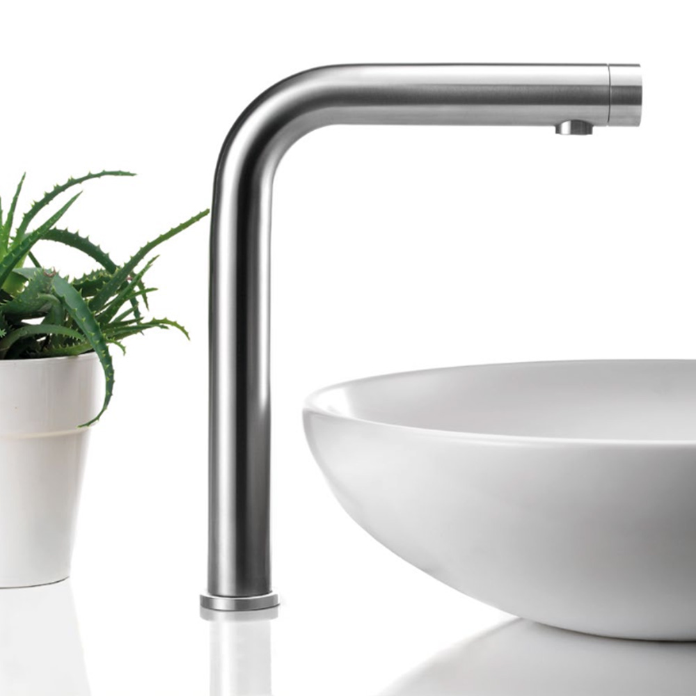 Danska Rubinetto Da Bagno A Leva Singola – Corpo In Acciaio Inox, Design Danese, Finitura Satinata