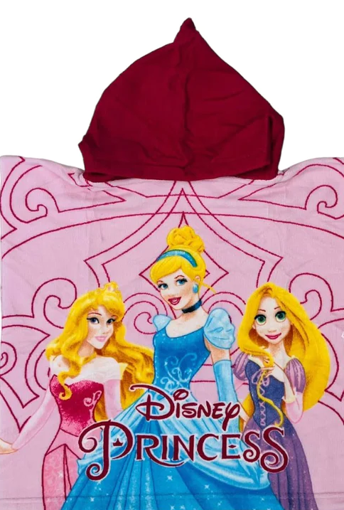 Disney Poncho Principesse Colore Rosa