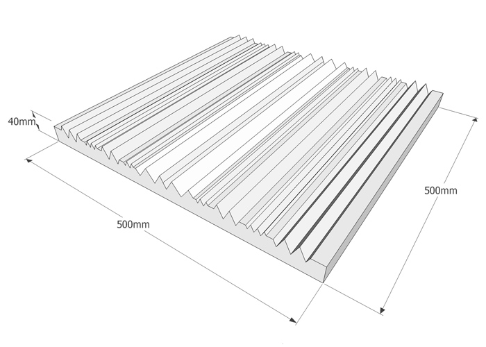 Prodotto: FNPI3-D25-100 - Pannello Fonoassorbente Piramidale 3cm D25  (100X100) - Keyhelm (Home & Studio Recording-Isolamento Acustico - Pannelli  Piramidali);