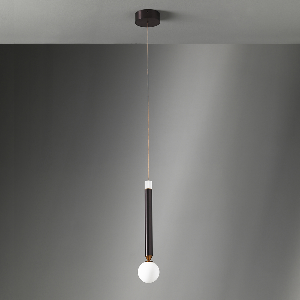 SEVENTY SOSPENSIONE 1 LUCE MARRONE OSSIDATO 1x2W+1x4W 3000K