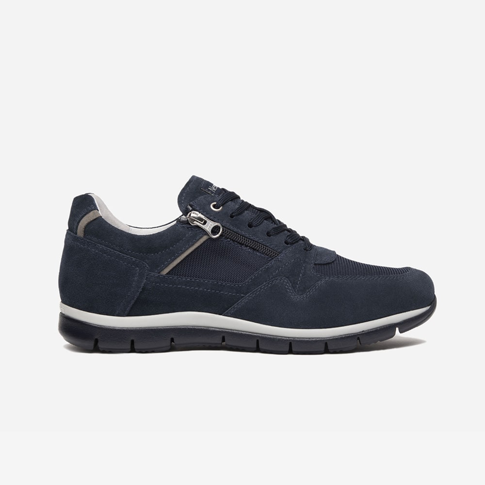 NeroGiardini sneakers uomo in camoscio blu Attili Calzature