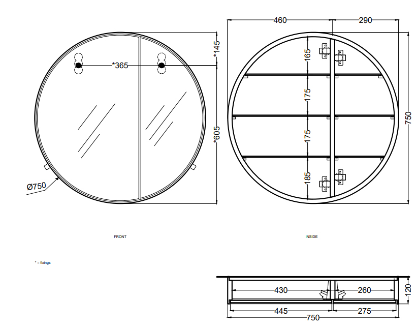 Mirror Container Round Box 75 Ceramics Cielo | Gaia Interni