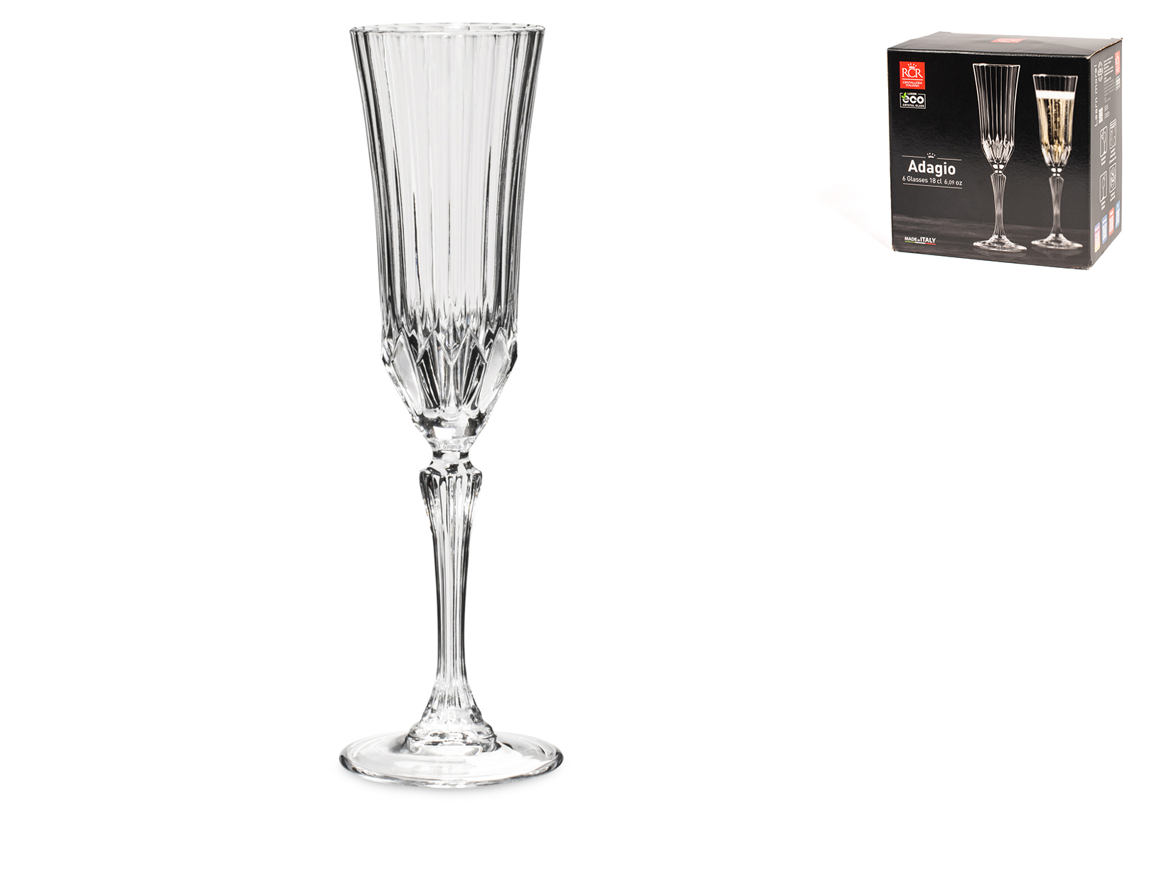Set 6 Calici Flute Champagne 17 Cl RCR Fusion Color - PagineGialle