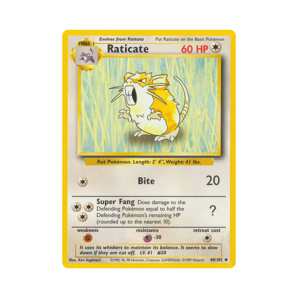 040/102 Raticate Non Comune Unlimited (ITA) - Set Base