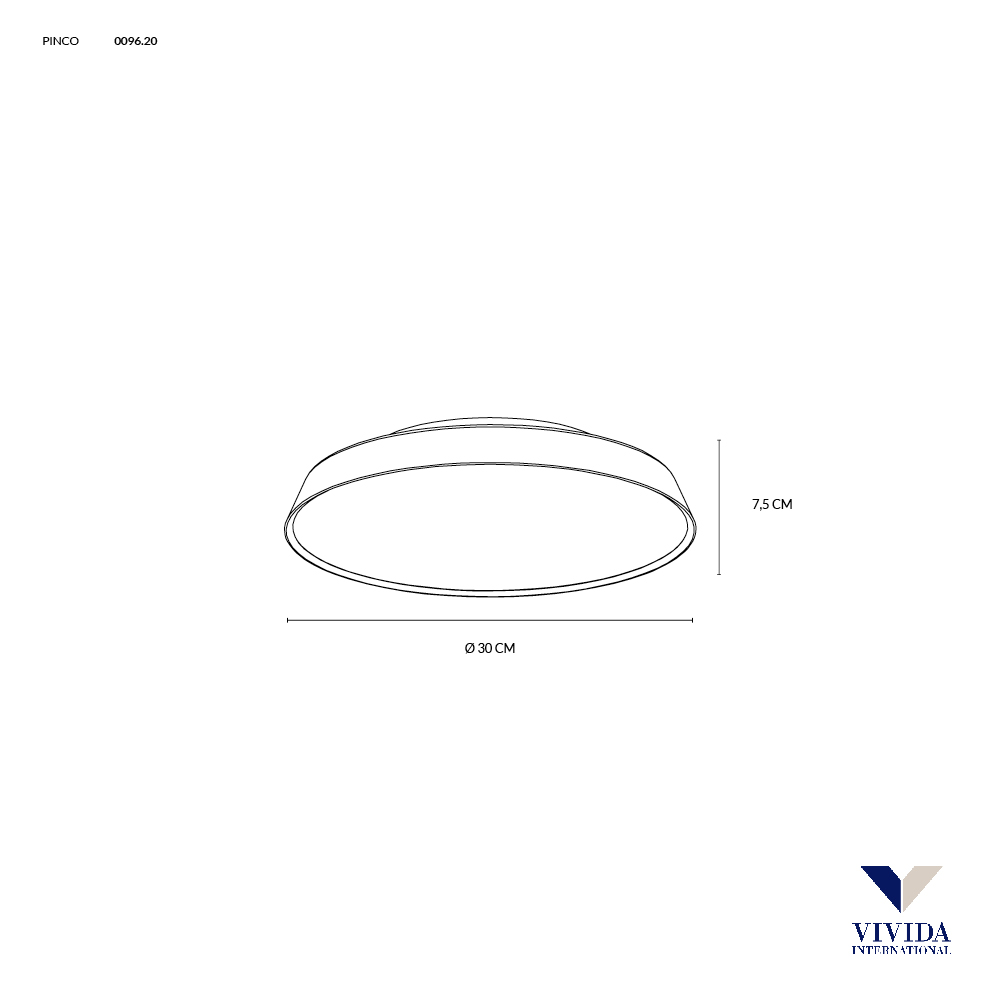 PINCO PLAFONIERA Ø30 BIANCO 20W 3000K-4000K DIMMERABILE