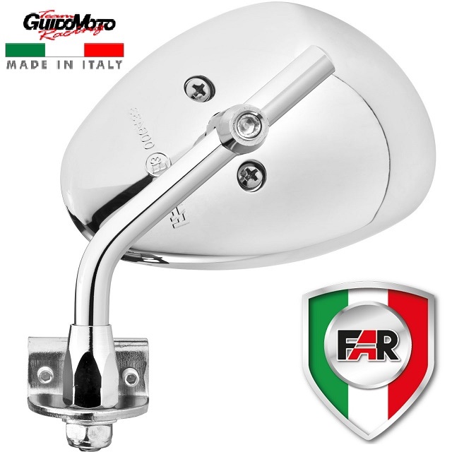 Specchietto Retrovisore Sinistro Cromato Rotondo Calotta 115 Universale Piaggio Vespa - Foto 4