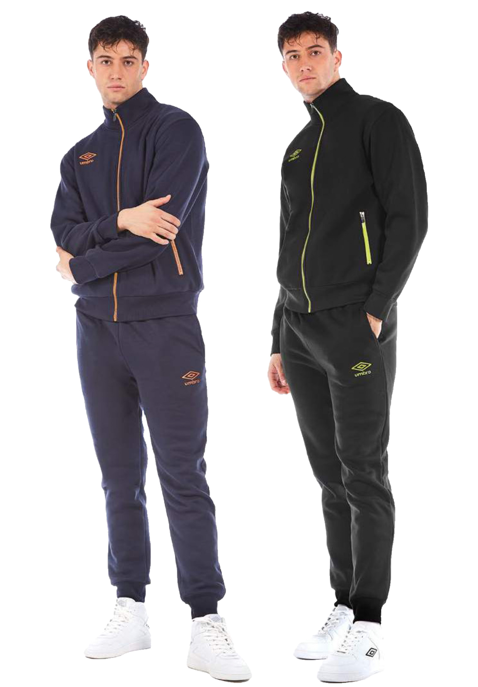 Umbro Tuta Sportiva Da Uomo Cotone Felpato Con Zip E Polsini