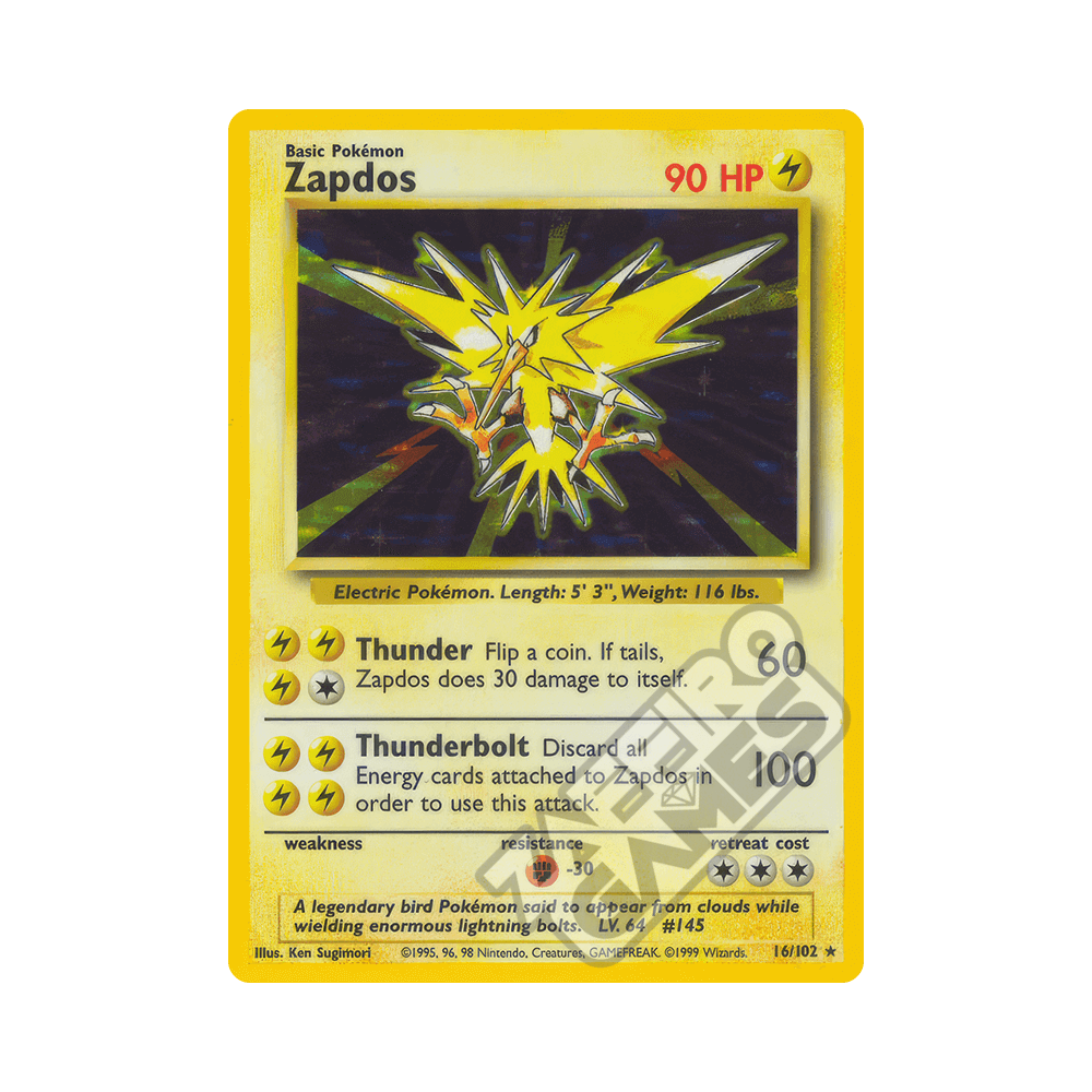 016/102 Zapdos Holo Unlimited (ITA) - Set Base