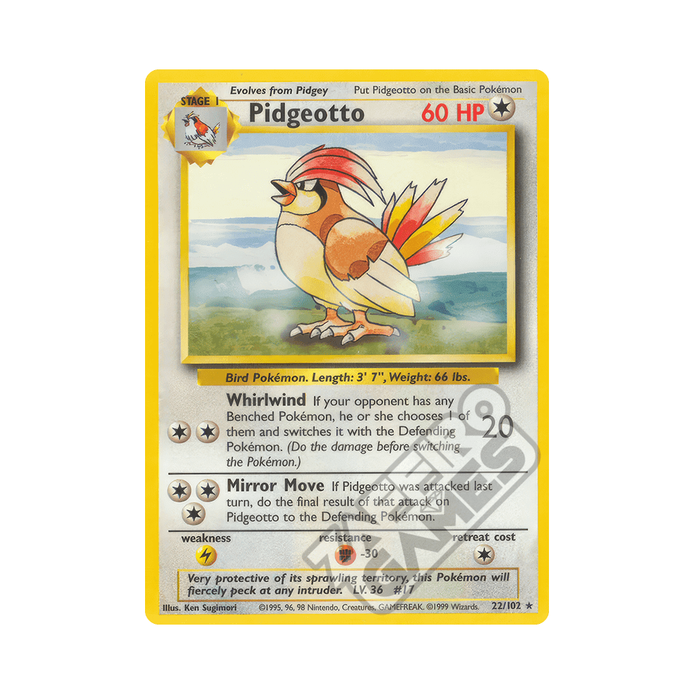 022/102 Pidgeotto Rara Unlimited (ITA) - Set Base