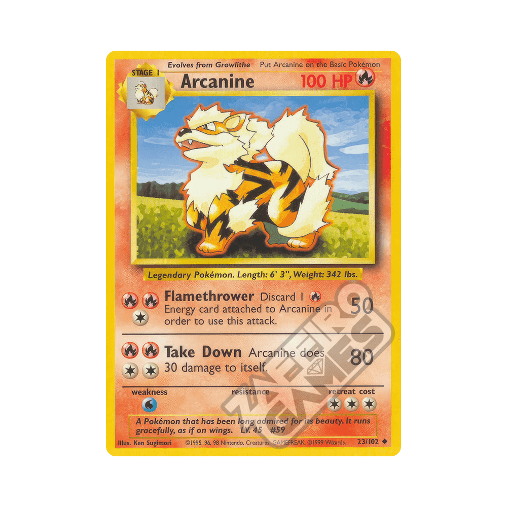 023/102 Arcanine Rara Unlimited (ITA) - Set Base