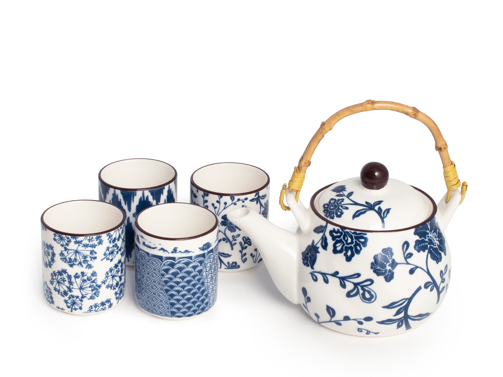 H&H Mix&Match Set 3 Ciotole In Porcellana Tonde 21cm - Colori Estivi, Allegre E Decoratives
