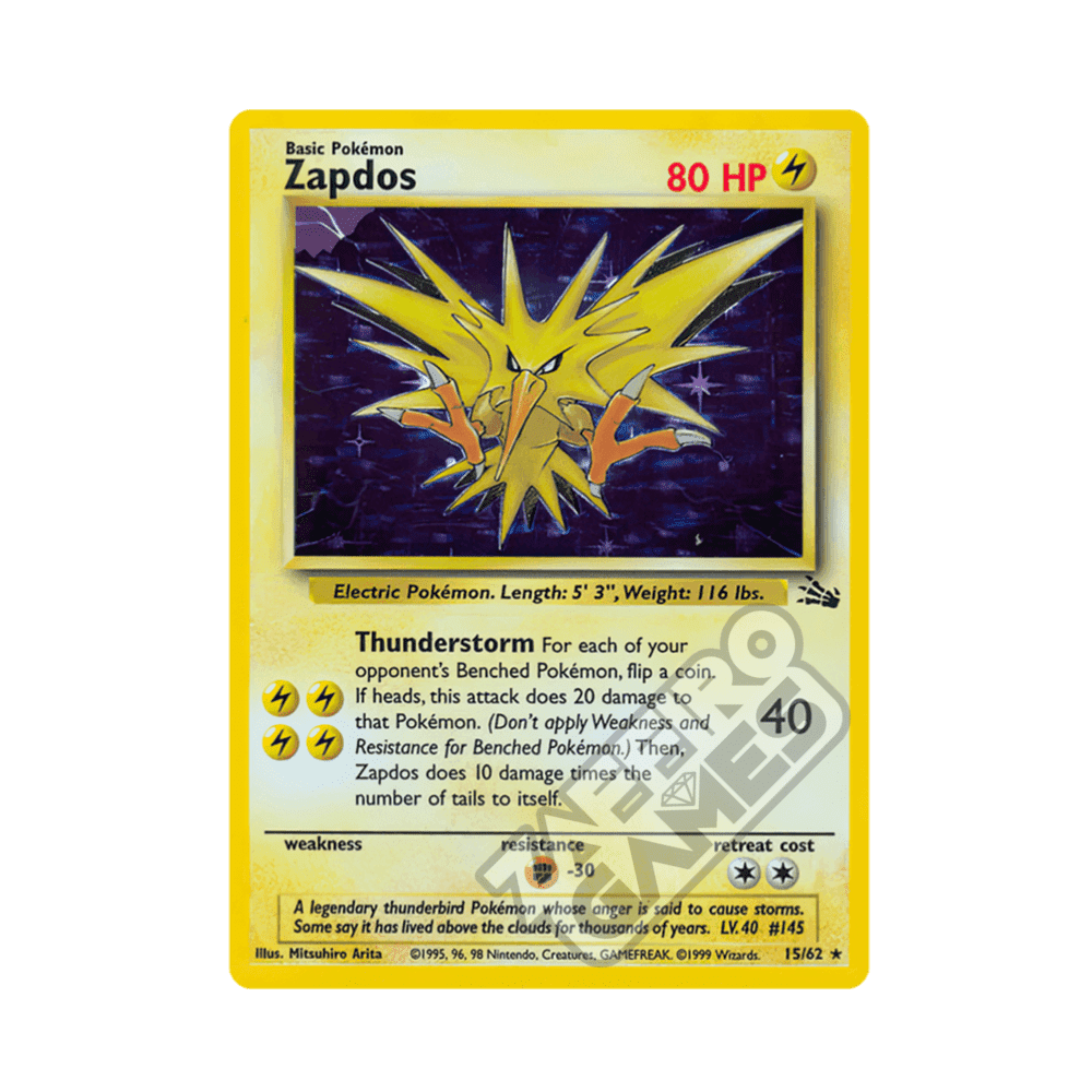 15/62 Zapdos Holo Unlimited (ITA) - Fossil