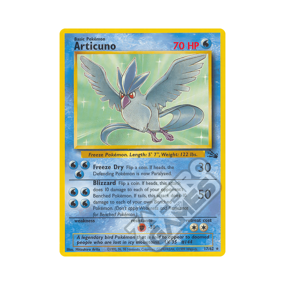 17/62 Articuno Rara Unlimited (ITA) - Fossil