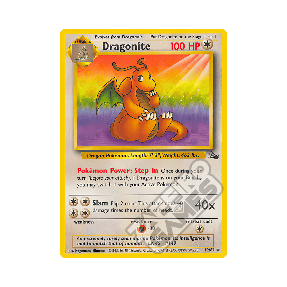 19/62 Dragonite Rara Unlimited (ITA) - Fossil