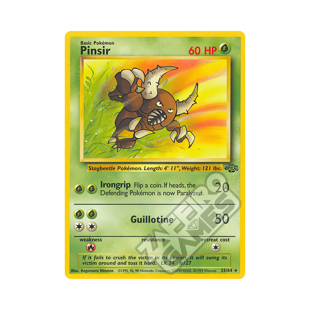 Pinsir 25/64 Jungle 1st Edition Non-Holo Rare Pokemon Card NM
