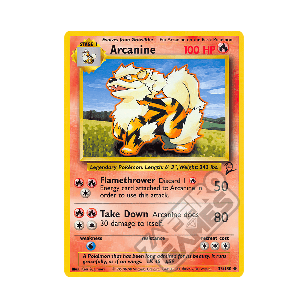 033/130 Arcanine Non Comune (ENG) - Set Base 2