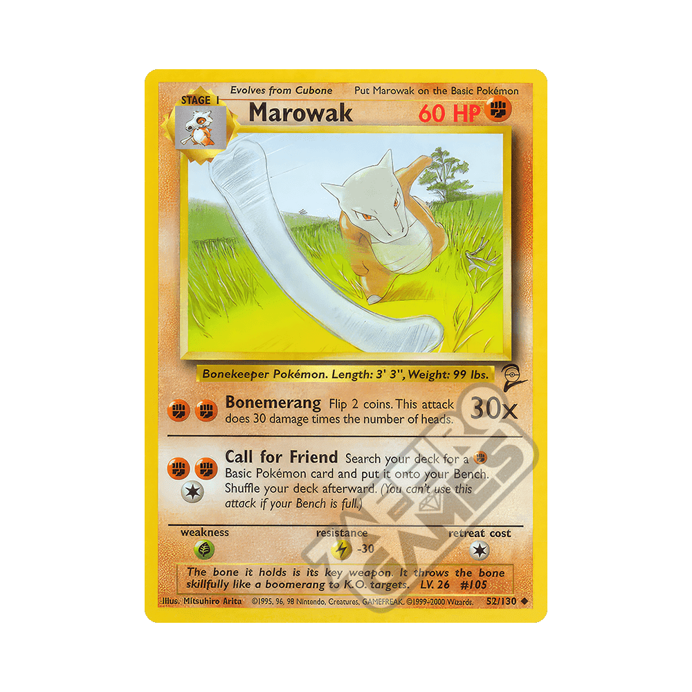 052/130 Marowak Non Comune (ENG) - Set Base 2
