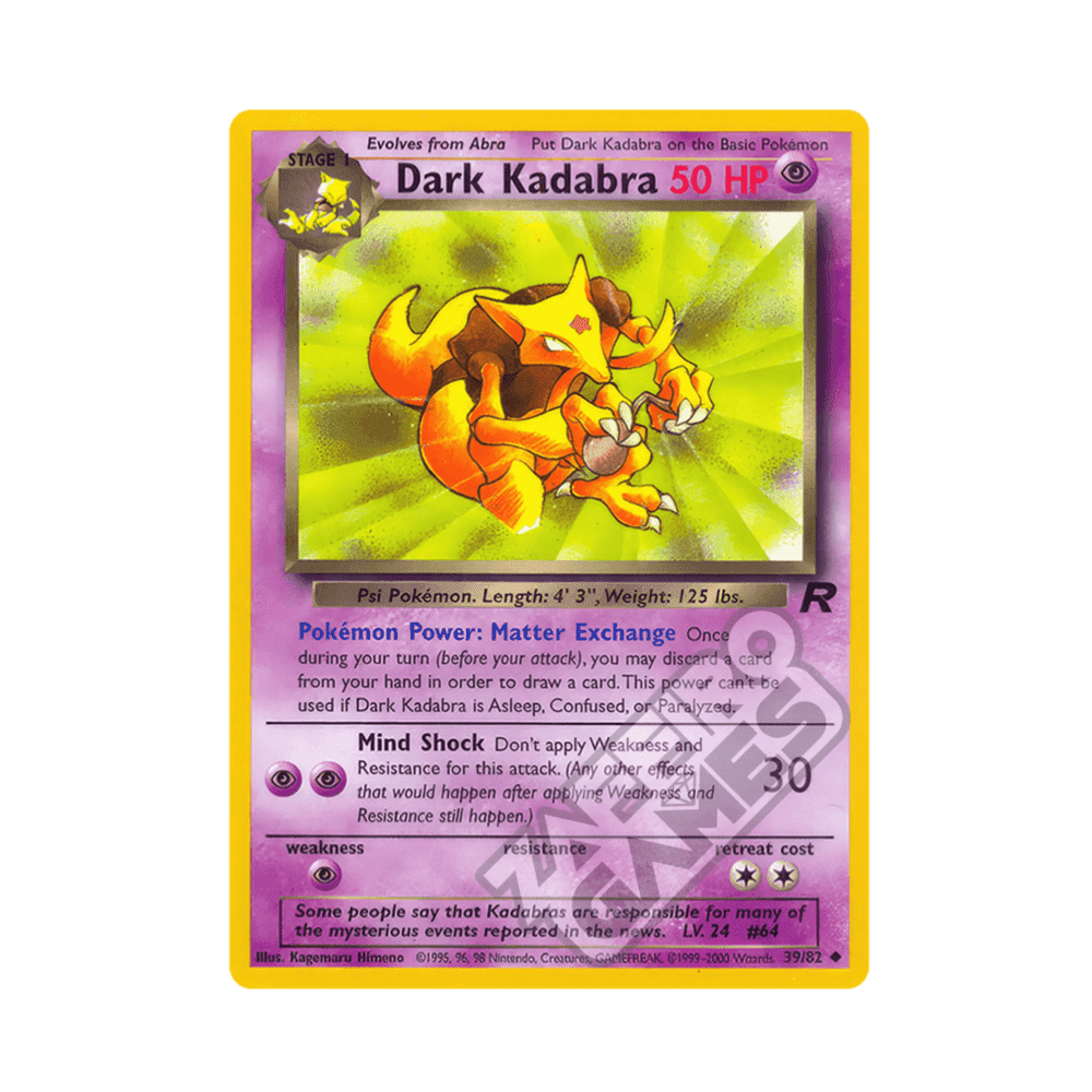 39/82 Dark Kadabra Non Comune Unlimited (ITA) - Team Rocket